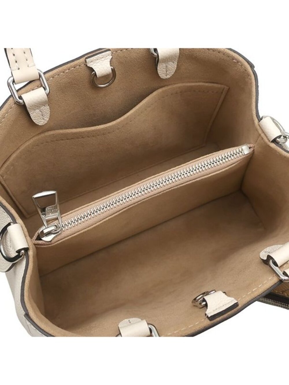 Louis Vuitton 2-Way Marelle Tote BB Epi Leather Quartz Silver Handbag White - Picture 8 of 13